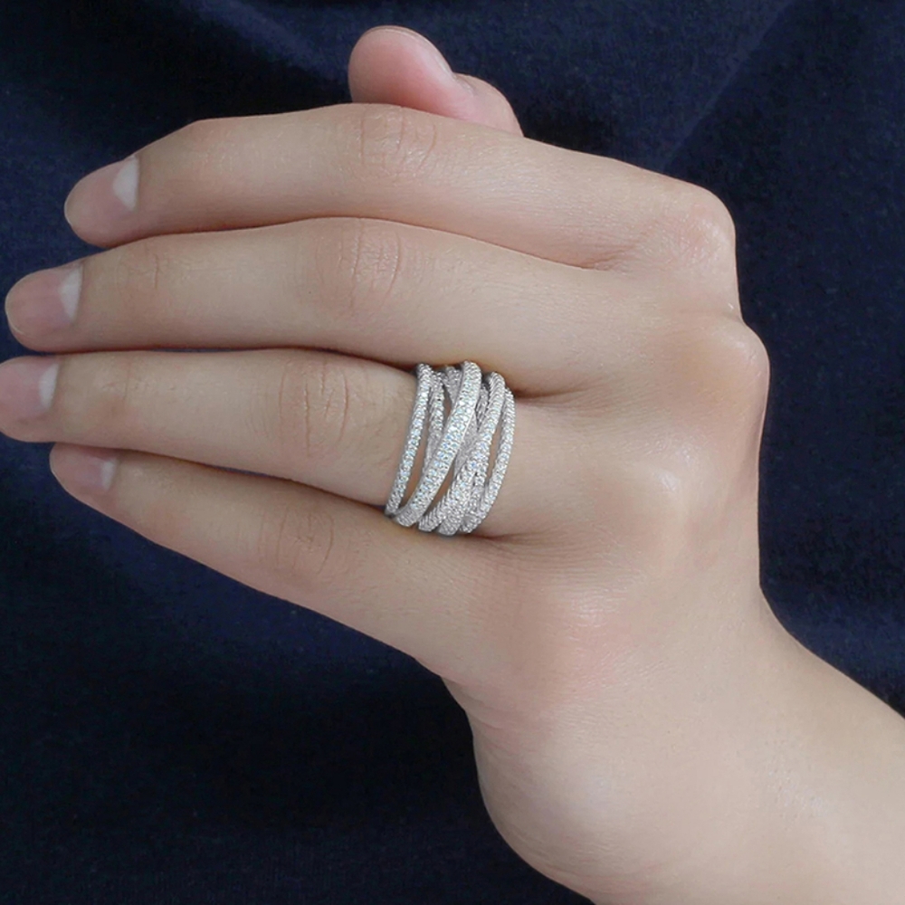 Sliver diamond ring